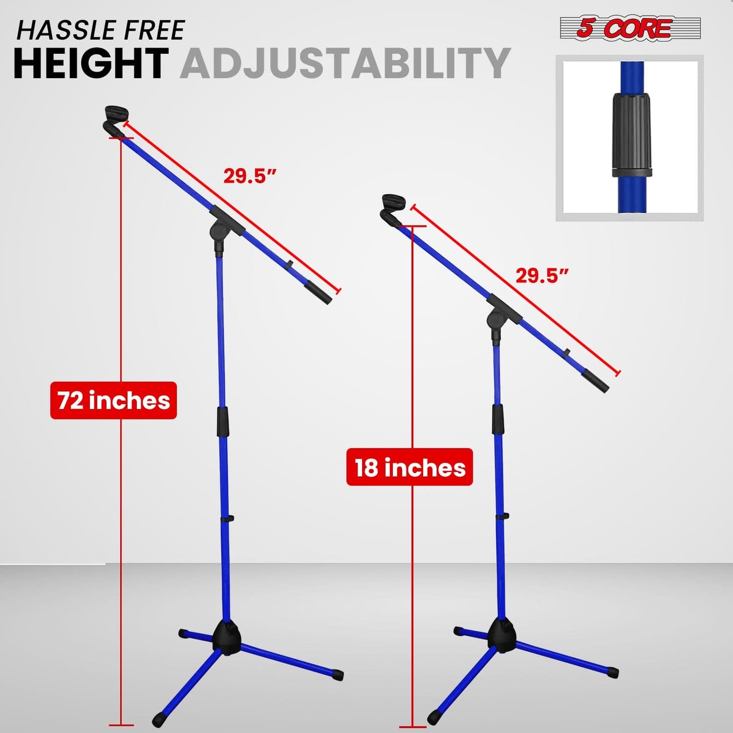 5Core Tripod Mic Stand 4Pcs Adjustable Holder Floor Microphone Boom Arm-1
