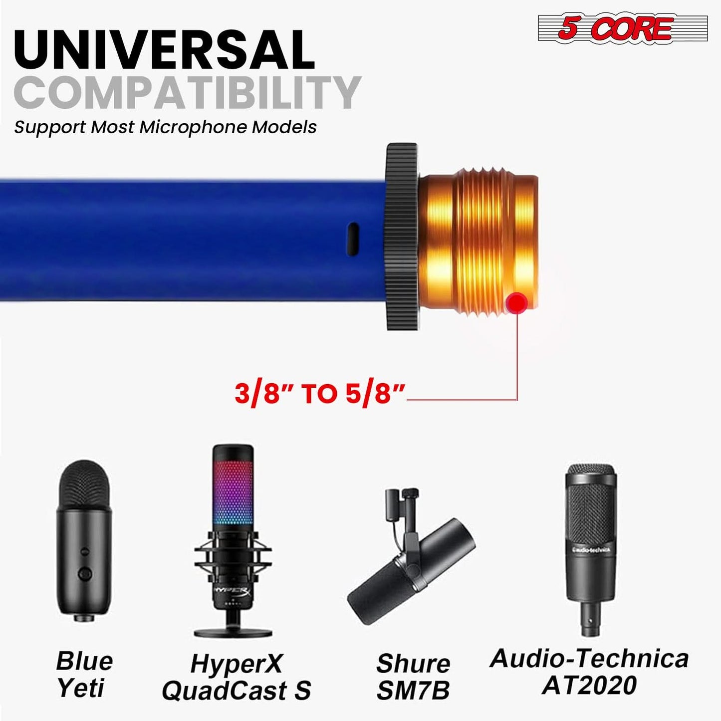 5Core Tripod Mic Stand 4Pcs Adjustable Holder Floor Microphone Boom Arm-3