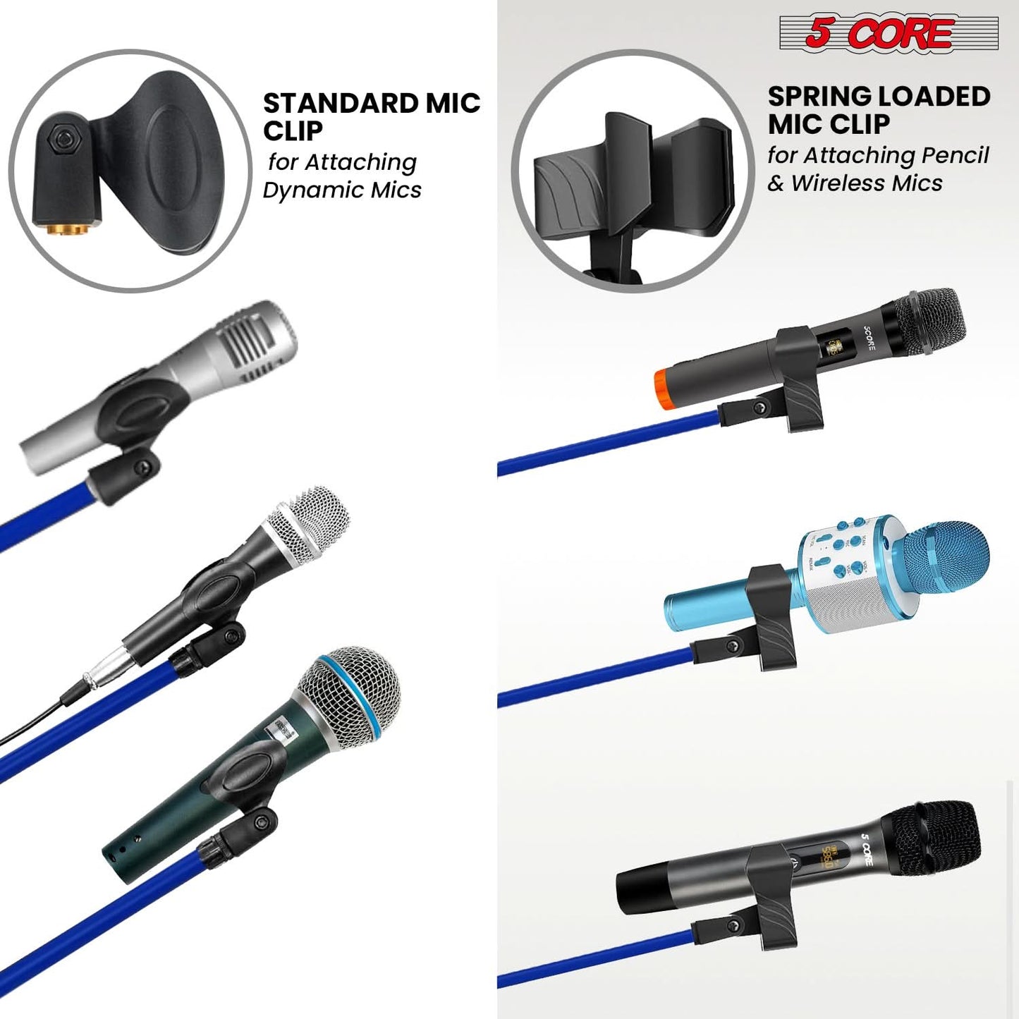 5Core Tripod Mic Stand 4Pcs Adjustable Holder Floor Microphone Boom Arm-4