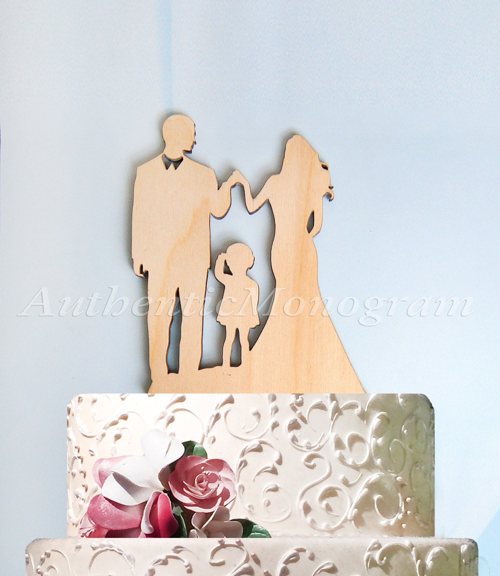 Wedding Cake Topper - Wedding Cake Topper Silhouette, Family Cake Topper, Classic Cake Topper, Wedding decor, Wooden Cake Topper 94312