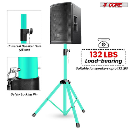 5 Core Speaker Stand Adjustable 31 to 54" PA DJ Tripod Stands Heavy Duty w 35mm Insert 132 Lbs-2