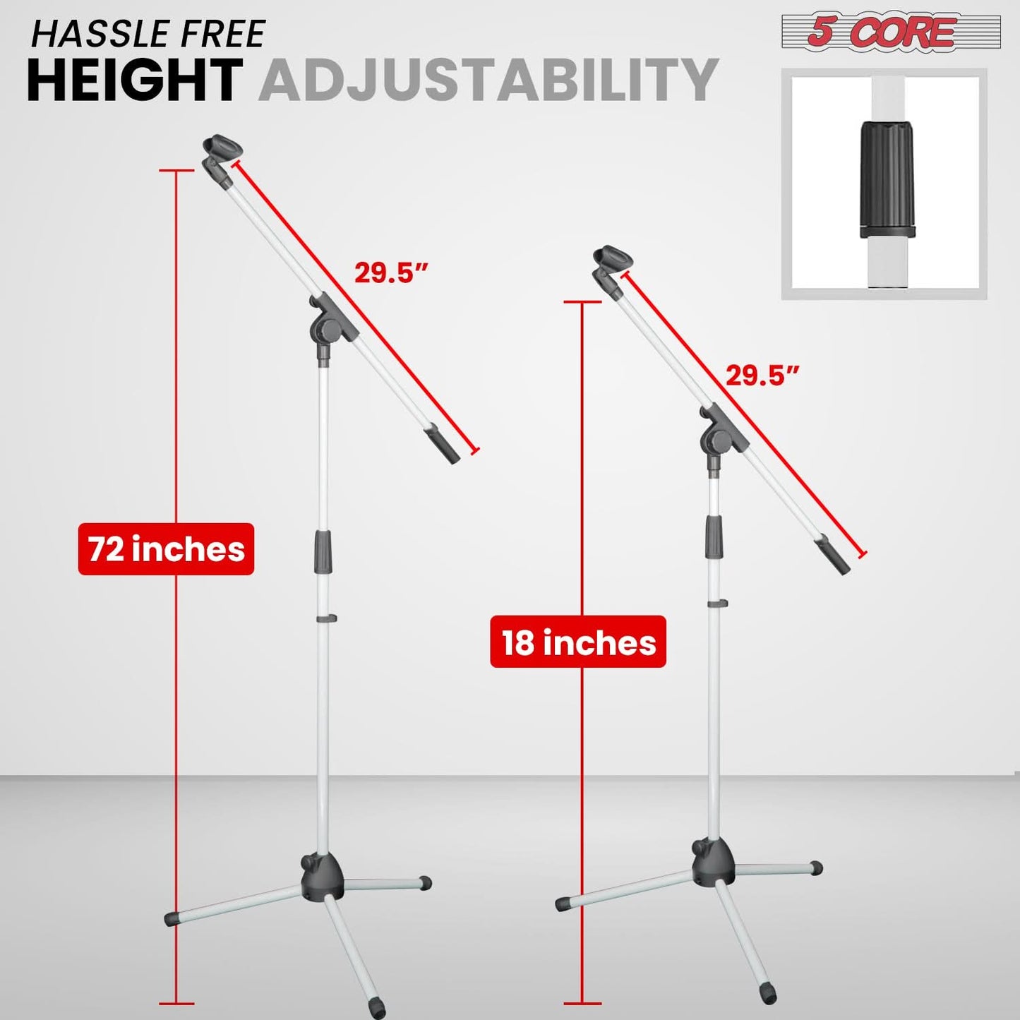 5Core Tripod Mic Stand 4Pcs Adjustable Holder Floor Microphone Boom Arm-1