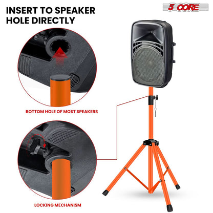 5 Core Speaker Stand Adjustable 31 to 54" PA DJ Tripod Stands Heavy Duty w 35mm Insert 132 Lbs-4