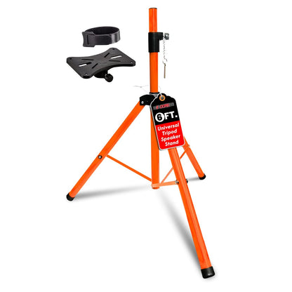 5 Core Speaker Stand Tripod Heavy Duty Adjustable Up to 72 Inch DJ Studio Monitor Stands Pole Mount Orange-0