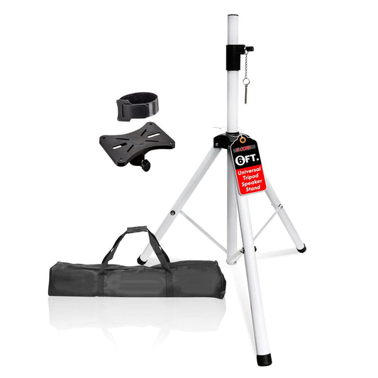 5Core Speaker Stand Tripod Tall Adjustable 72 Inch DJ Pole Mount Studio Monitor Stands WHITE 1 PK-0