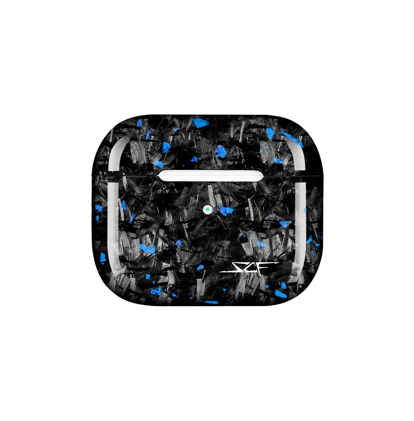 a Apple AirPods | Blue Flake Real Forged Carbon Fiber Case