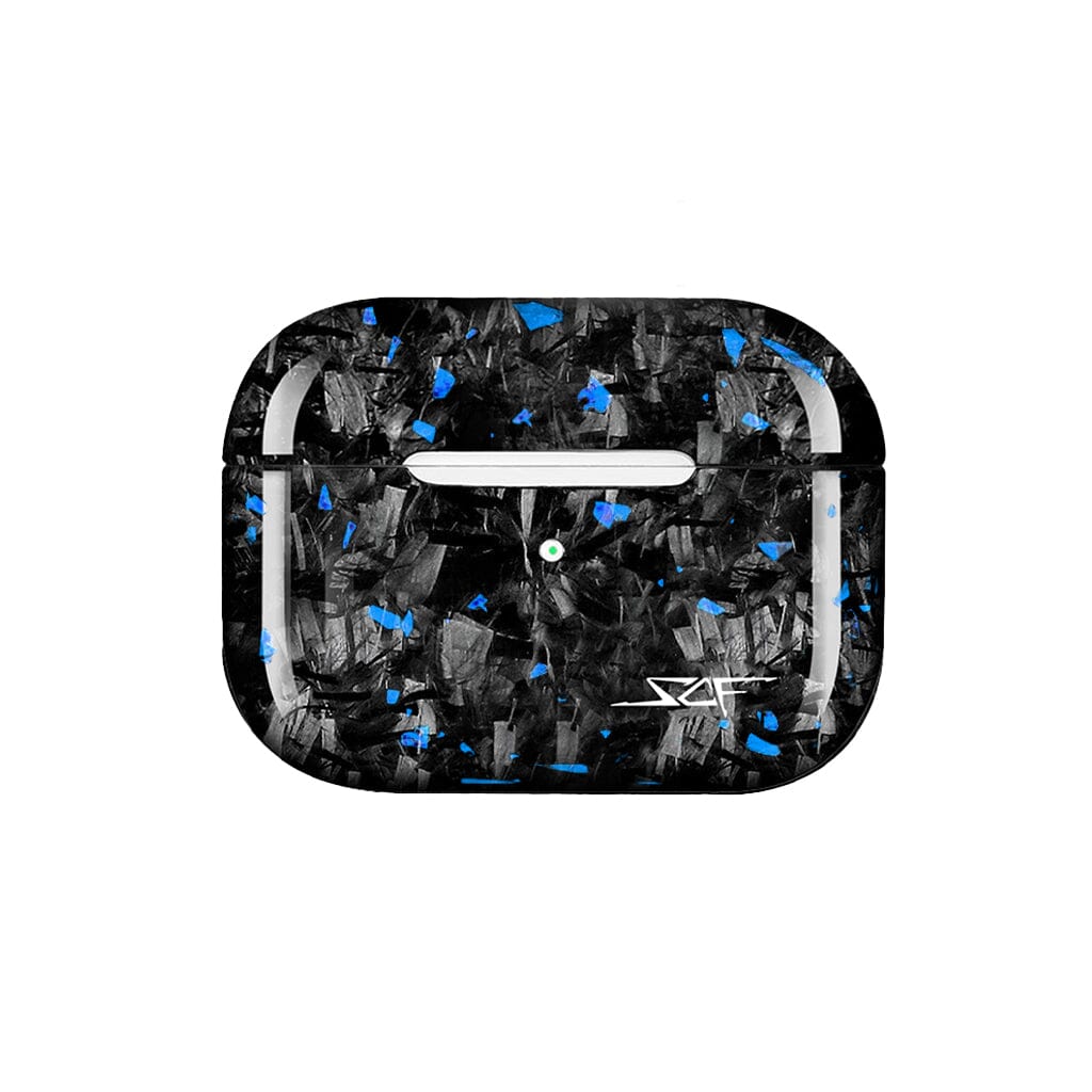 a Apple AirPods | Blue Flake Real Forged Carbon Fiber Case