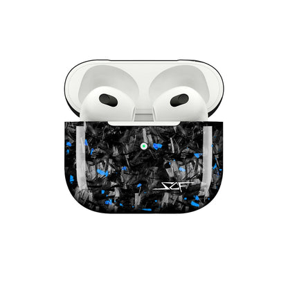 a Apple AirPods | Blue Flake Real Forged Carbon Fiber Case