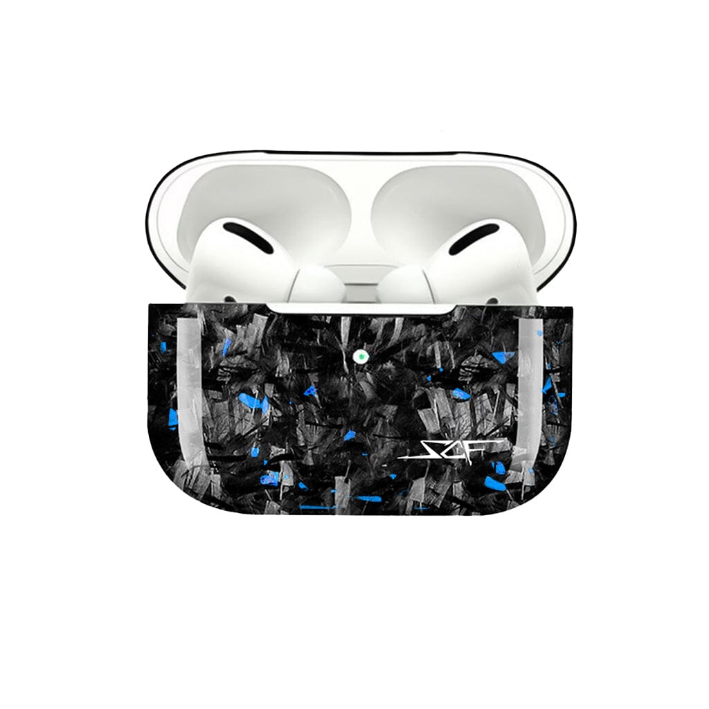 a Apple AirPods | Blue Flake Real Forged Carbon Fiber Case