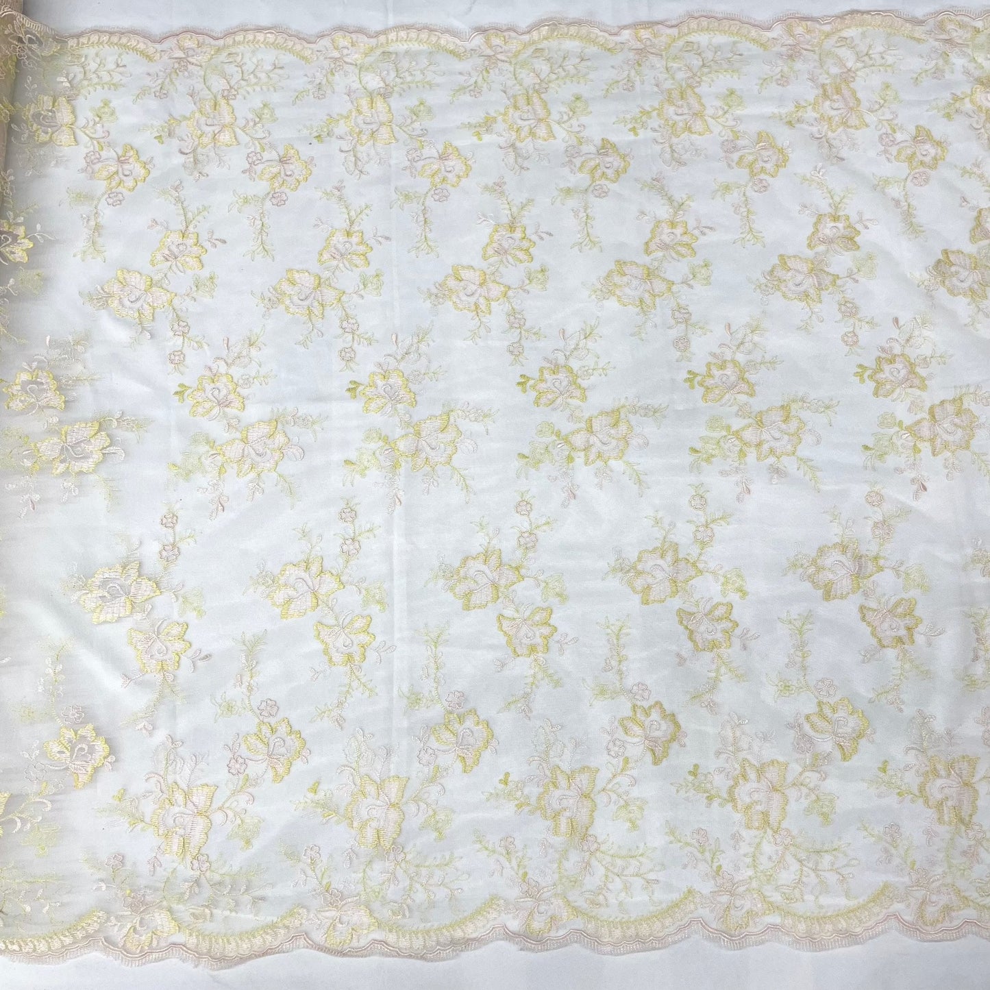 Lace Fabric Embroidered on 100% Polyester Net Mesh | Lace USA - 42092W-4