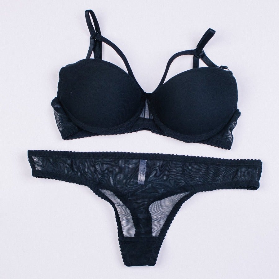 Push up black Lingerie Set