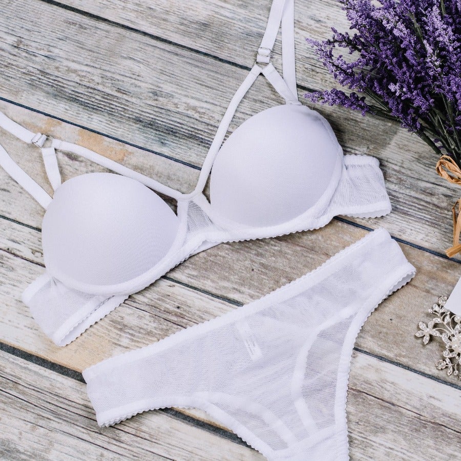 Push up white Lingerie Set