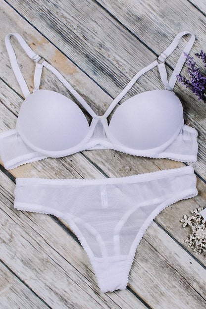Push up white Lingerie Set